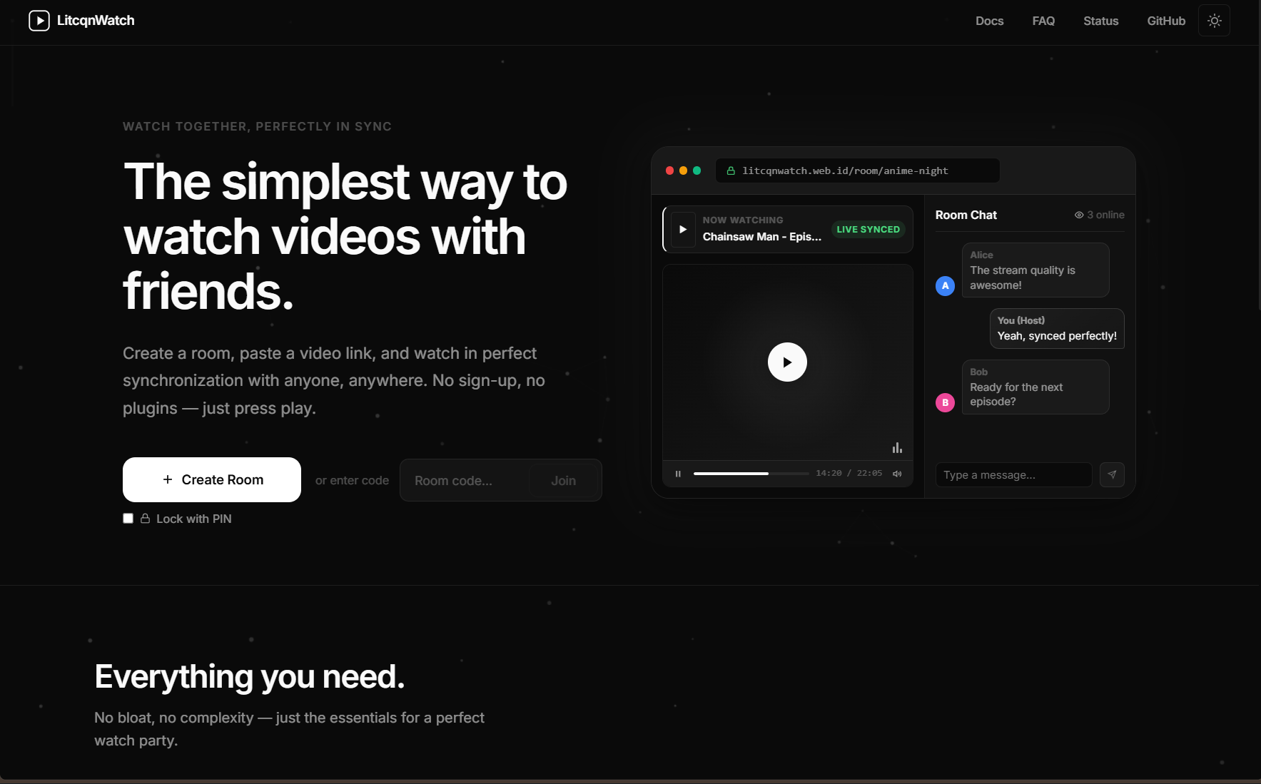 LitcqnWatch Live Web Application Interface